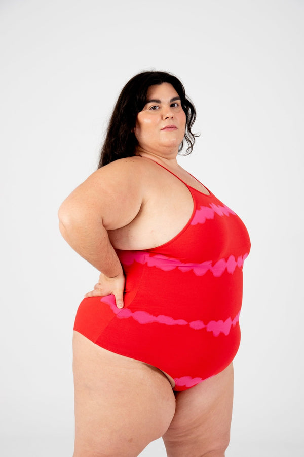 Eka Bodysuit Tall In Blot Red - Manners London