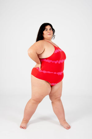 Eka Bodysuit Tall In Blot Red - Manners London