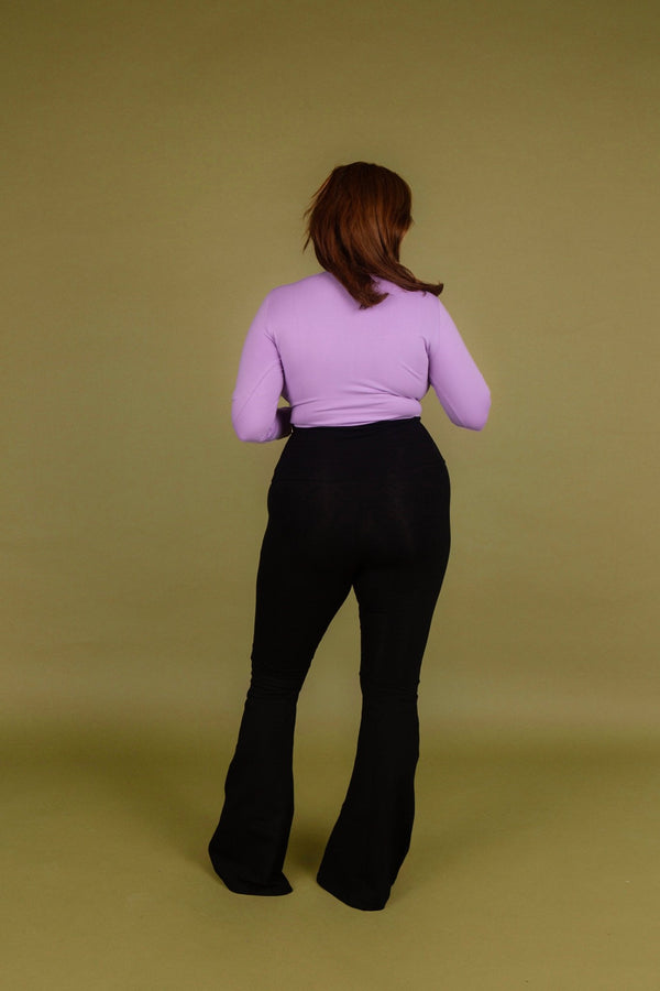 Faiza Flare Trousers Petite in Black - Manners London