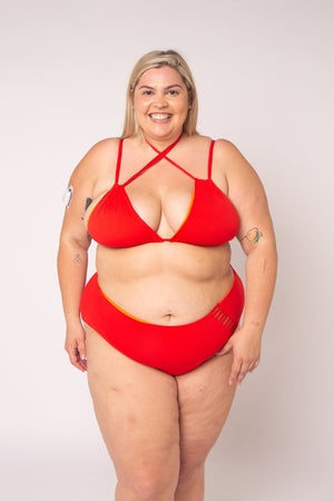 Full Cover Reversible High Waist In All The Fire - Manners London