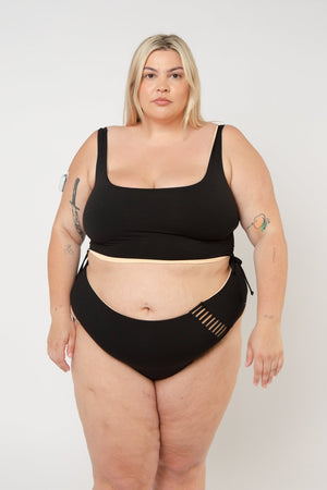 Full Cover Reversible High Waist In Peach Nights - Manners London