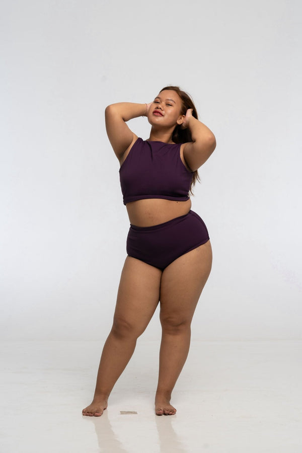 Got - You - Covered Reversible High Waist In Spicy Leopard Print and Deep Plum - Manners London