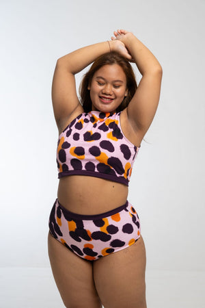 Got - You - Covered Reversible High Waist In Spicy Leopard Print and Deep Plum - Manners London