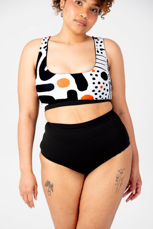 Got - You - Covered Reversible High Waist Regular In Cuppa Print and Black - Manners London