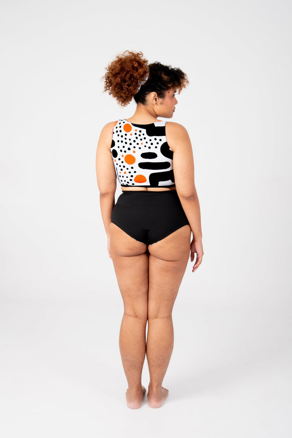 Got - You - Covered Reversible High Waist Regular In Cuppa Print and Black - Manners London
