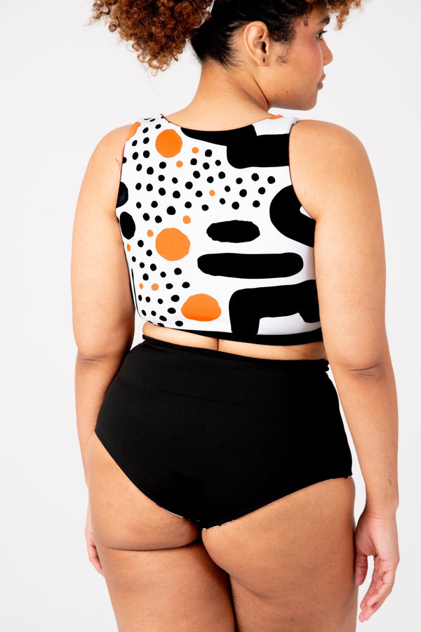 Got - You - Covered Reversible High Waist Regular In Cuppa Print and Black - Manners London