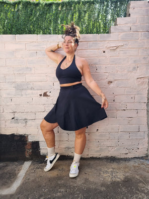 Halter Crop Top in Black - Manners London