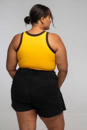 Iva Crop Top in Mango and Cafe - Manners London