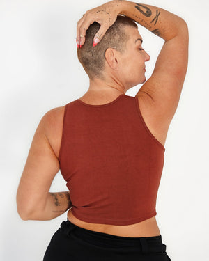 Iza Crop Vest Top in Paprika - Manners London