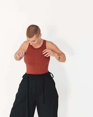 Iza Full Length Vest Top in Paprika - Manners London