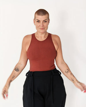 Iza Full Length Vest Top in Paprika - Manners London