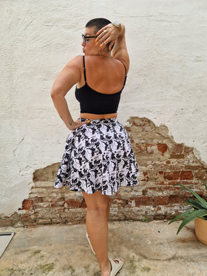 Jola Pocket Skater Mini Dress in Sisterhood - Manners London