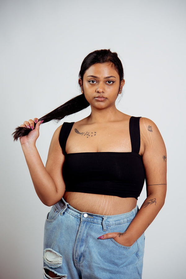 Keja Top Crop in Black - Manners London