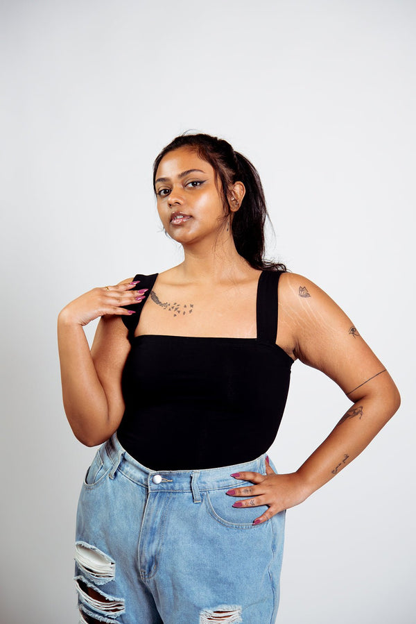 Keja Top Crop in Black - Manners London