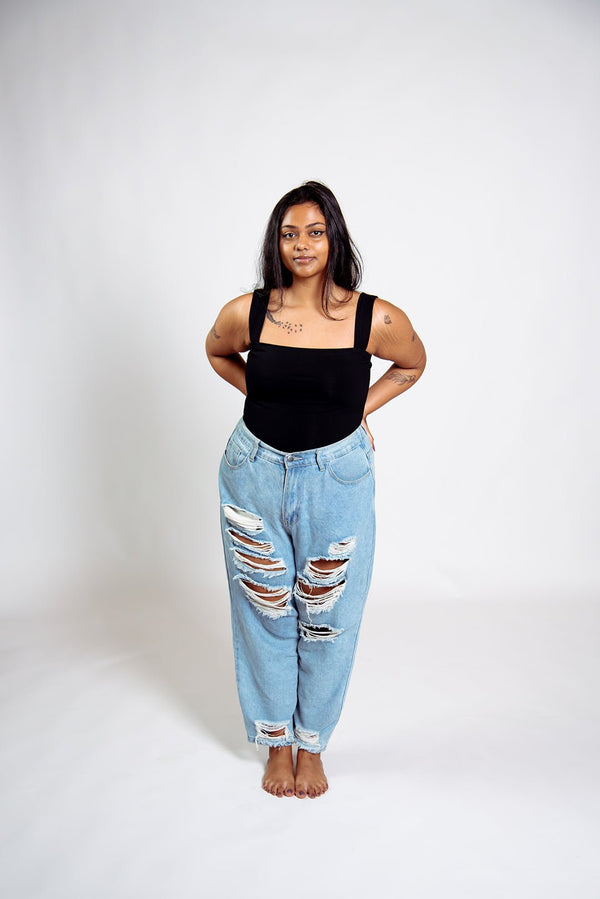 Keja Top Full Length in Black - Manners London