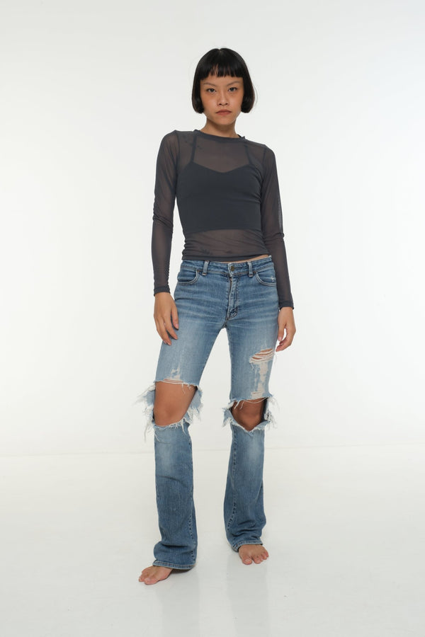 Mesh Top long sleeve in Forest - Manners London