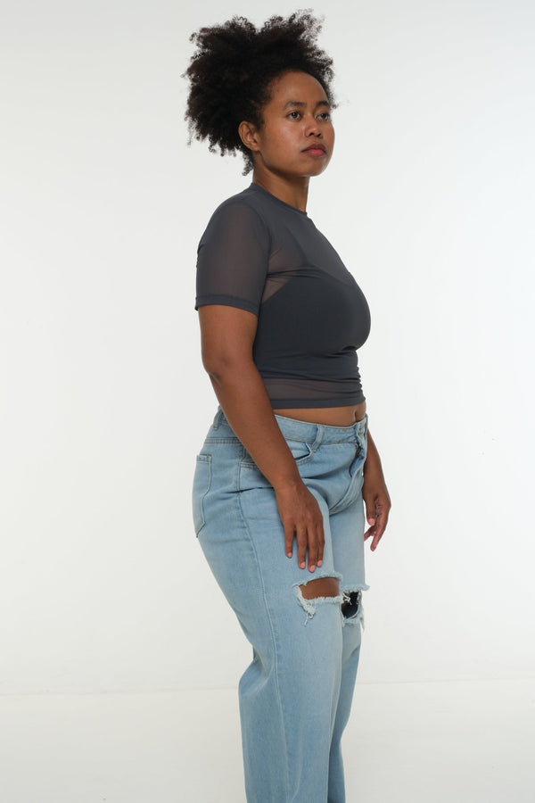 Mesh Top short sleeve in Forest - Manners London