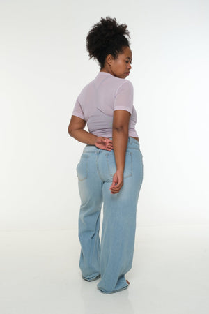 Mesh Top short sleeve in Lavender - Manners London