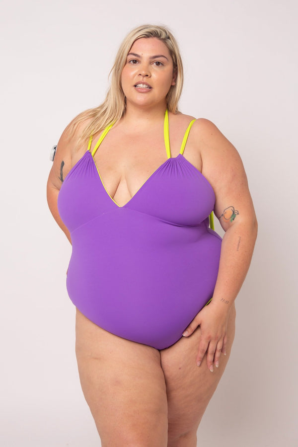 Multi Tie Reversible One Piece In Grape And Apple Sours - Manners London