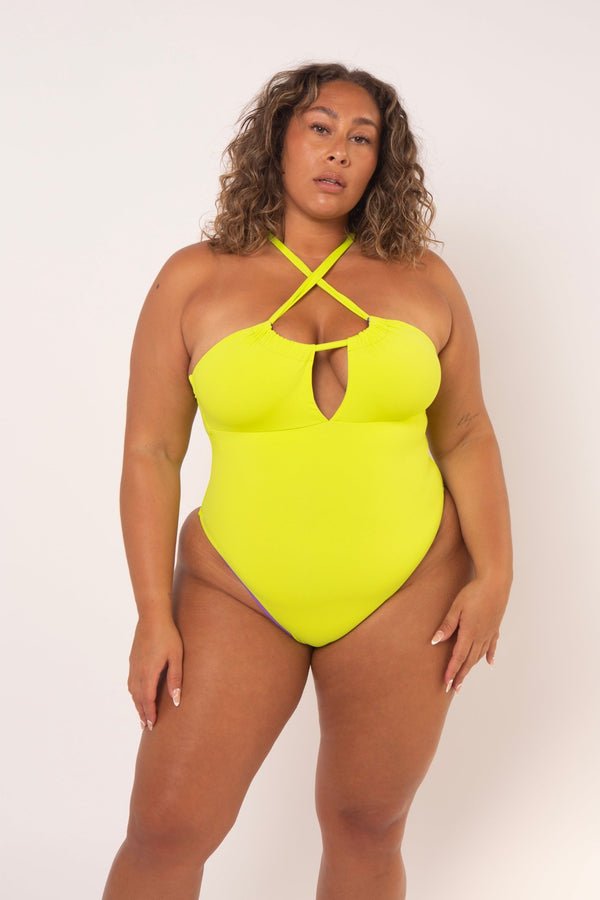 Multi Tie Reversible One Piece In Grape And Apple Sours - Manners London