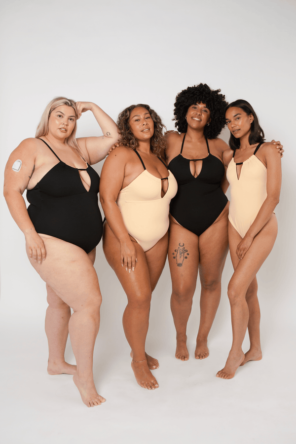 Multi Tie Reversible One Piece In Peach Nights - Manners London