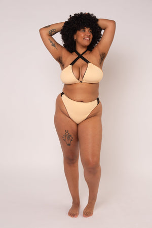 Multi Tie Reversible Top in Peach Nights - Manners London