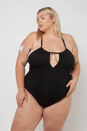Multi Tie Reversible X - Tall One Piece In Peach Nights - Manners London