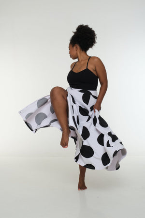NEW Asri Skirt with thin waist band in Polka Dot - Manners London