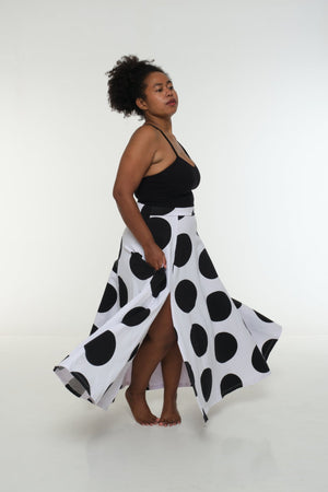 NEW Asri Skirt with thin waist band in Polka Dot - Manners London