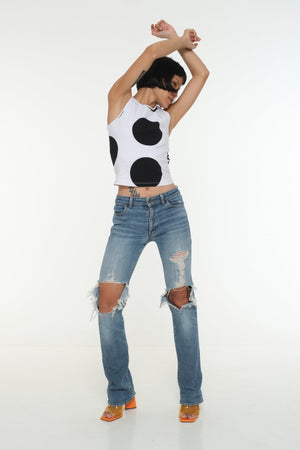 NEW IZA MID CROP 3 PACK in Cafè, Polka dot and Black - Manners London