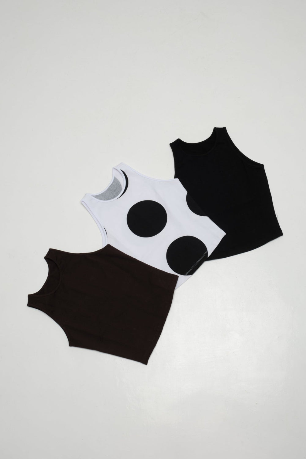 NEW IZA MID CROP 3 PACK in Cafè, Polka dot and Black - Manners London