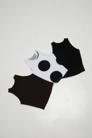 NEW IZA MID CROP 3 PACK in Cafè, Polka dot and Black - Manners London