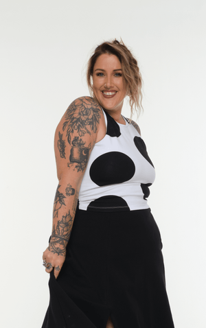 NEW IZA MID CROP 3 PACK in Cafè, Polka dot and Black - Manners London