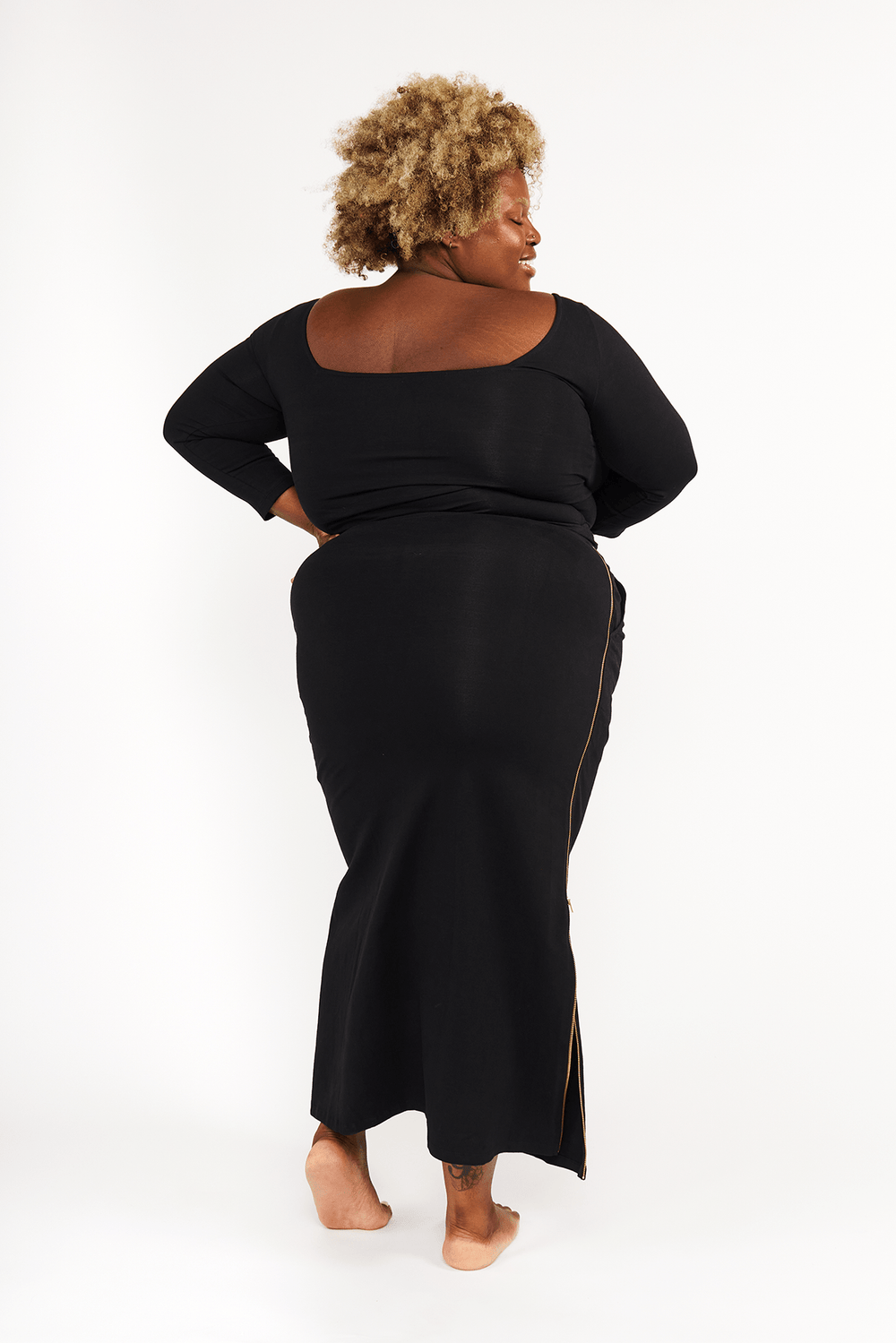 Trackie Midi Skirt Petite in Black - Manners London