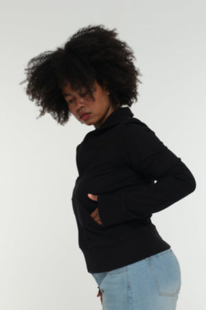 New Zip Jacketin Black and Black rib - Manners London