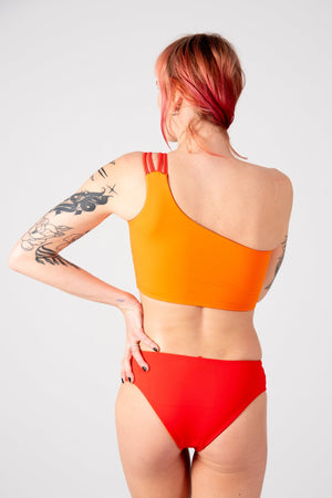 One Shoulder Reversible Top In All The Fire - Manners London