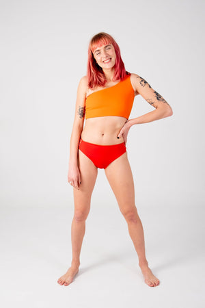 One Shoulder Reversible Top In All The Fire - Manners London
