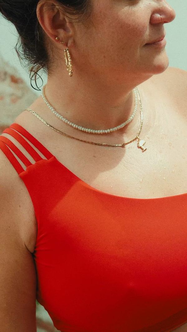 One Shoulder Reversible Top In All The Fire - Manners London