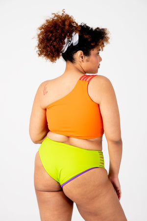 One Shoulder Reversible Top In All The Fire - Manners London
