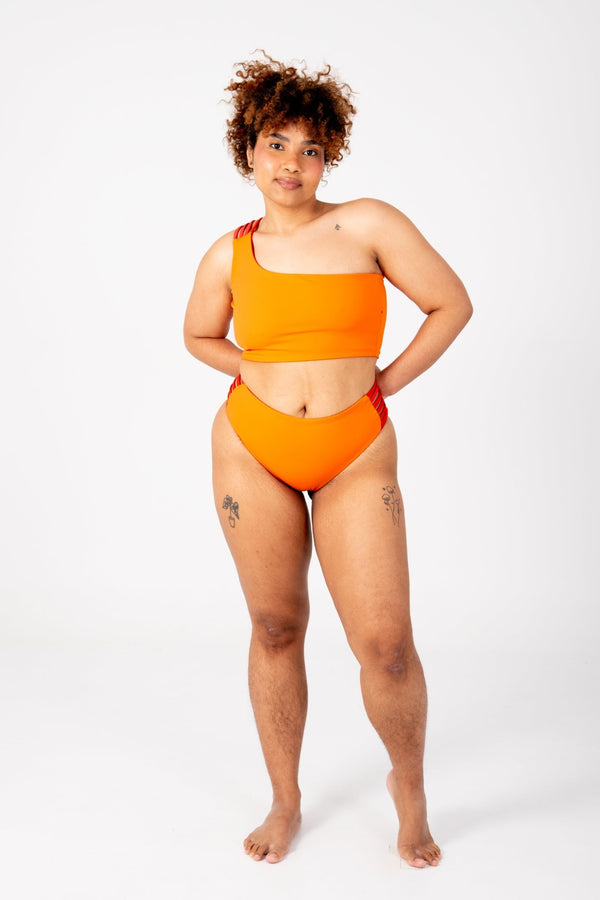 One Shoulder Reversible Top In All The Fire - Manners London