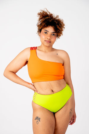 One Shoulder Reversible Top In All The Fire - Manners London
