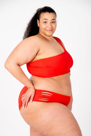 One Shoulder Reversible Top In All The Fire - Manners London