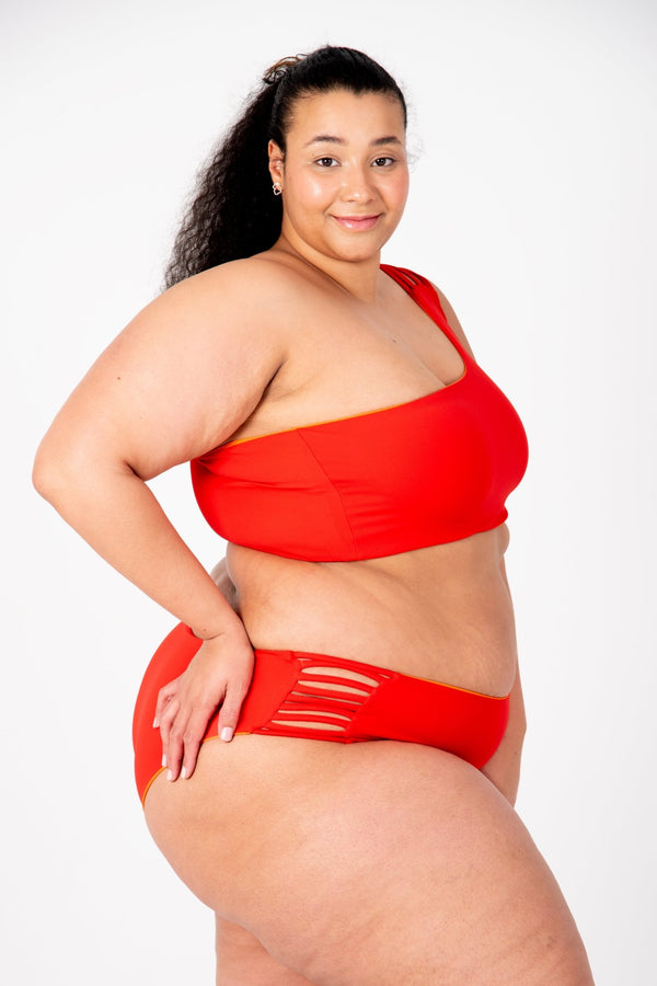 One Shoulder Reversible Top In All The Fire - Manners London