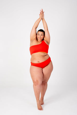 One Shoulder Reversible Top In All The Fire - Manners London