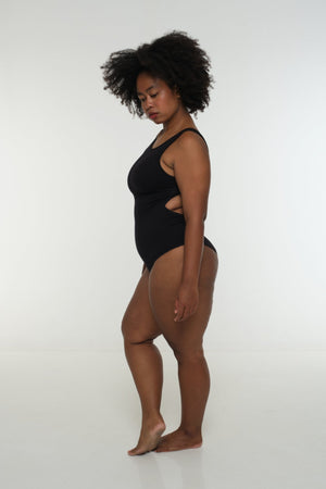 Open Back Bodysuit in Black - Manners London