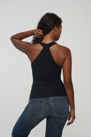Otta Full Length Top Tri - Back Thick Strap in Black - Manners London