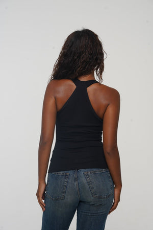 Otta Full Length Top Tri - Back Thick Strap in Black - Manners London