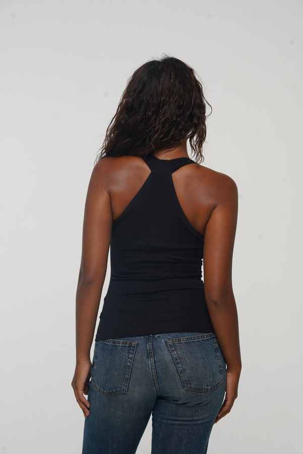 Otta Full Length Top Tri - Back Thick Strap in Black - Manners London