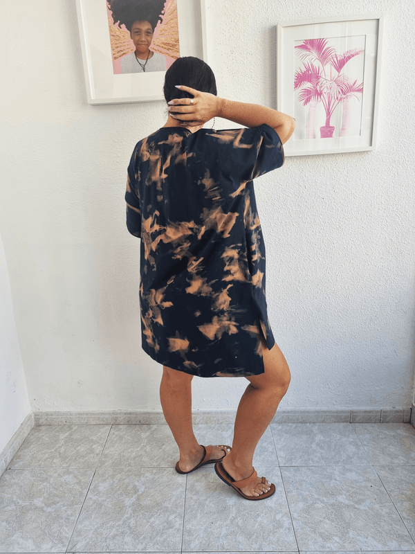 Oversized Shirt Dress in Acid Wash - Manners London