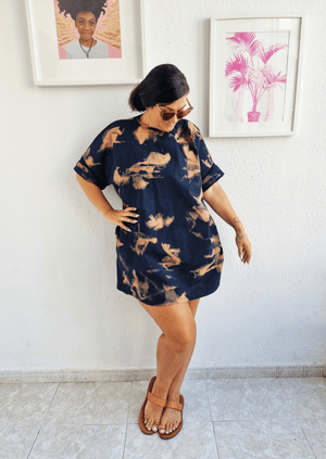 Oversized Shirt Dress in Acid Wash - Manners London